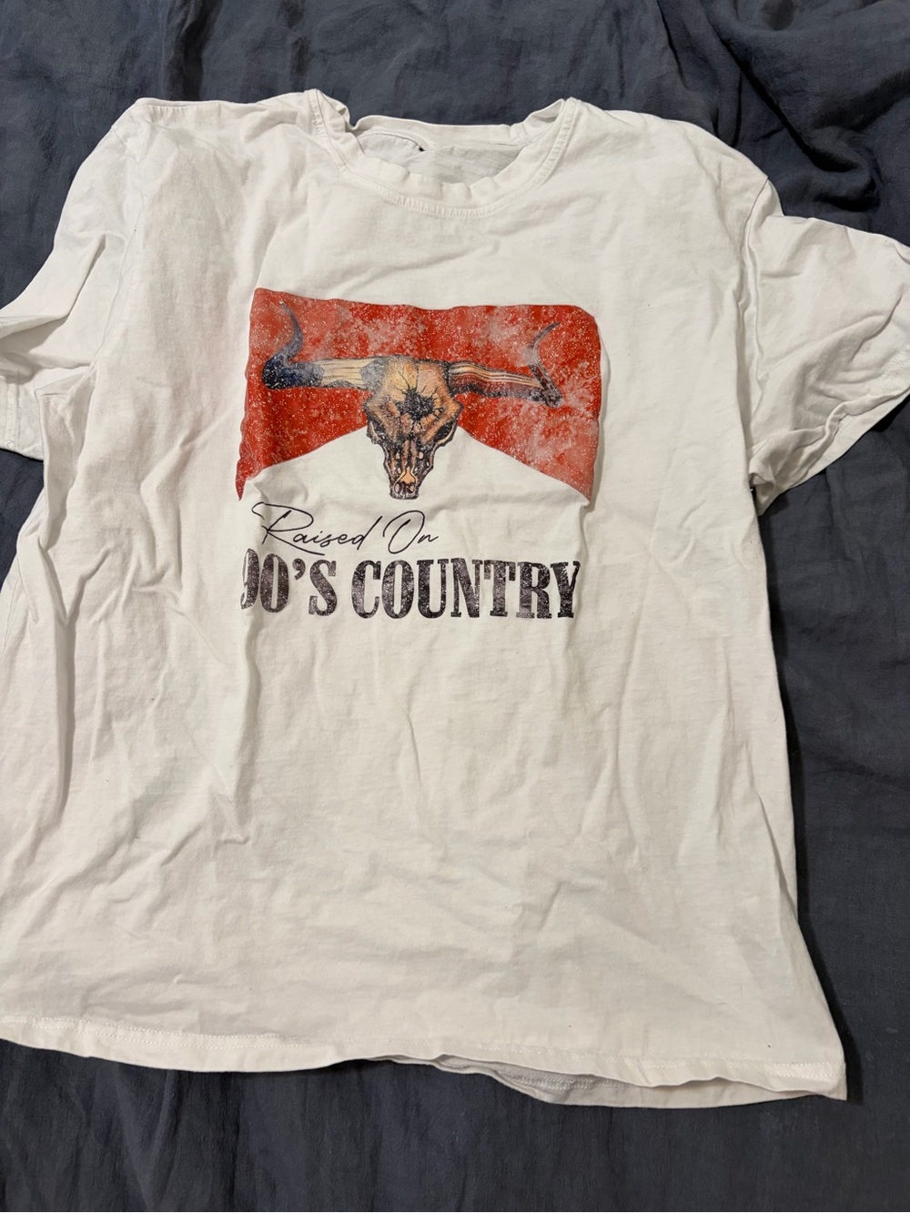 White Graphic '90's Country' Short-Sleeve Tee
